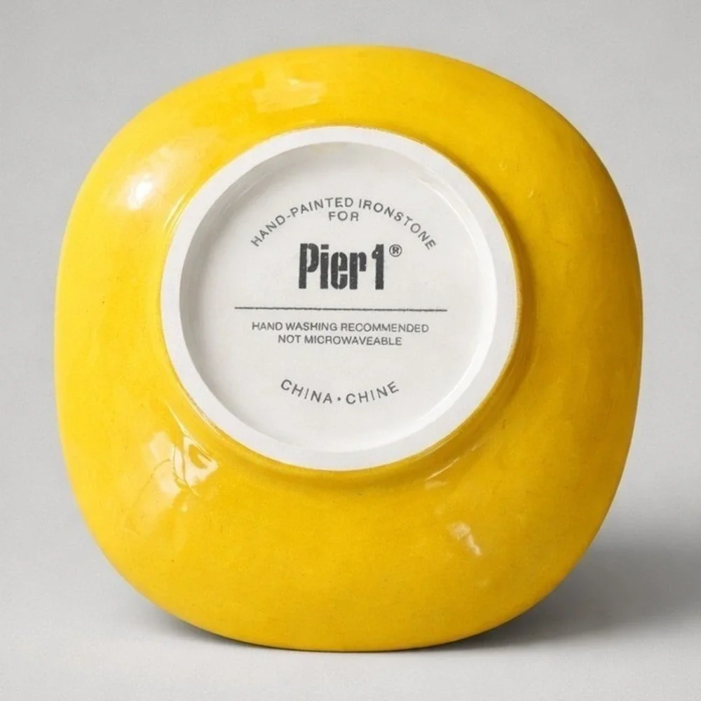 Pier 1‎ Yellow Pepper Spoon Rest Excellent Hand Painted Ironstone